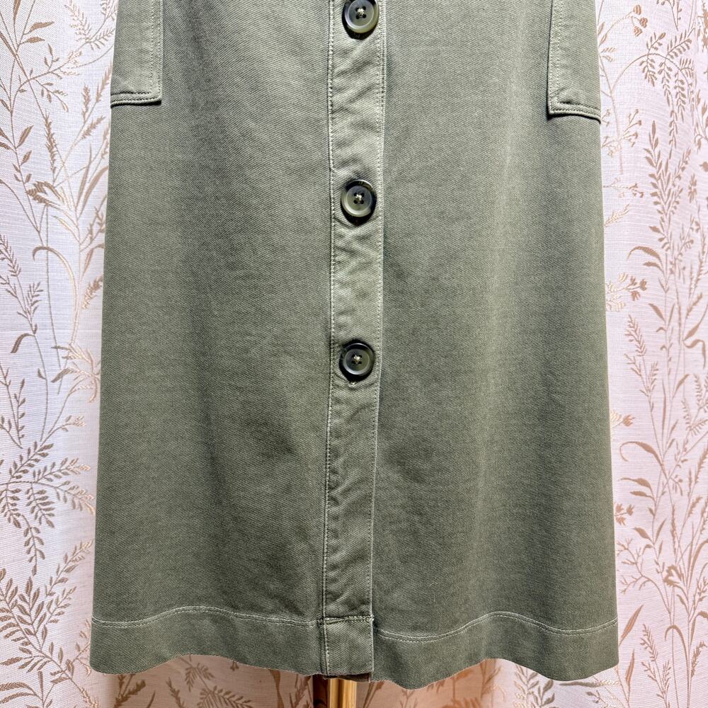 SONOMA Green Button Front Utility Midi Skirt Womens XL Prairie Cottagecore Boho - Picture 4 of 14